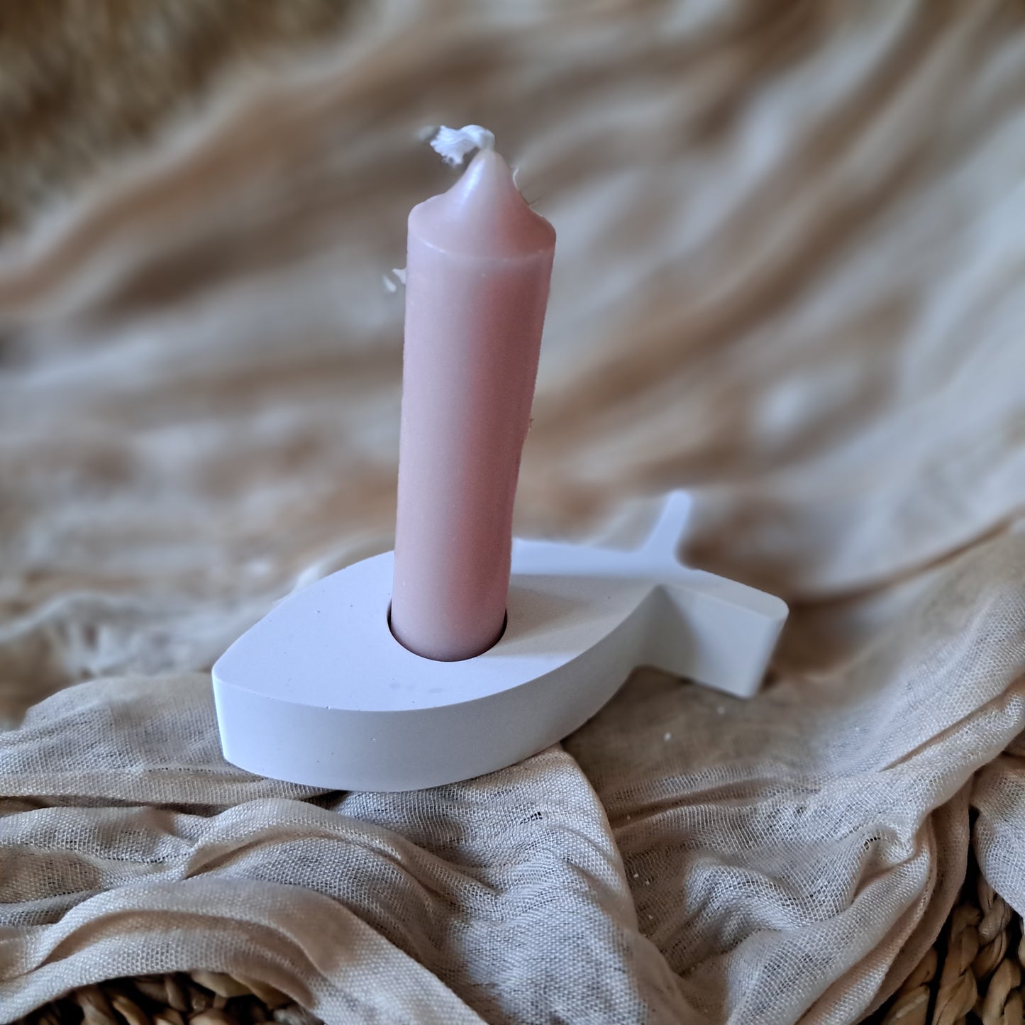 Kerzenhalter Fisch für Taufe oder Konfirmation