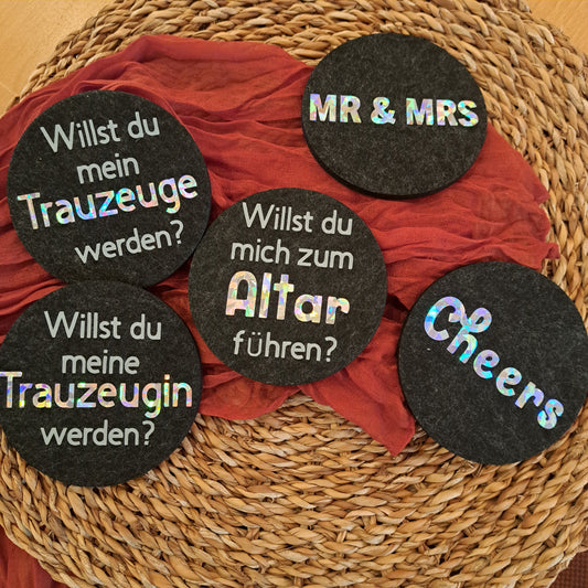 Filzuntersetzer Hochzeit