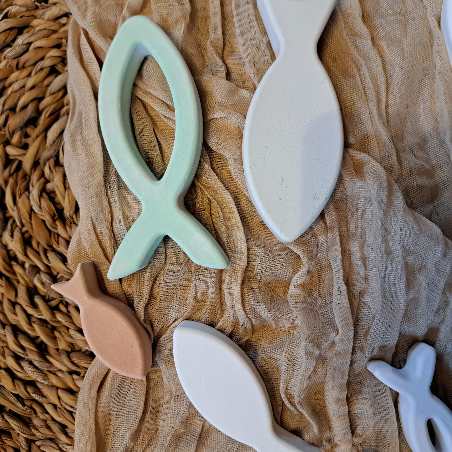 Tischdeko-  Set  "Fische" für  Taufe/ Konfirmation