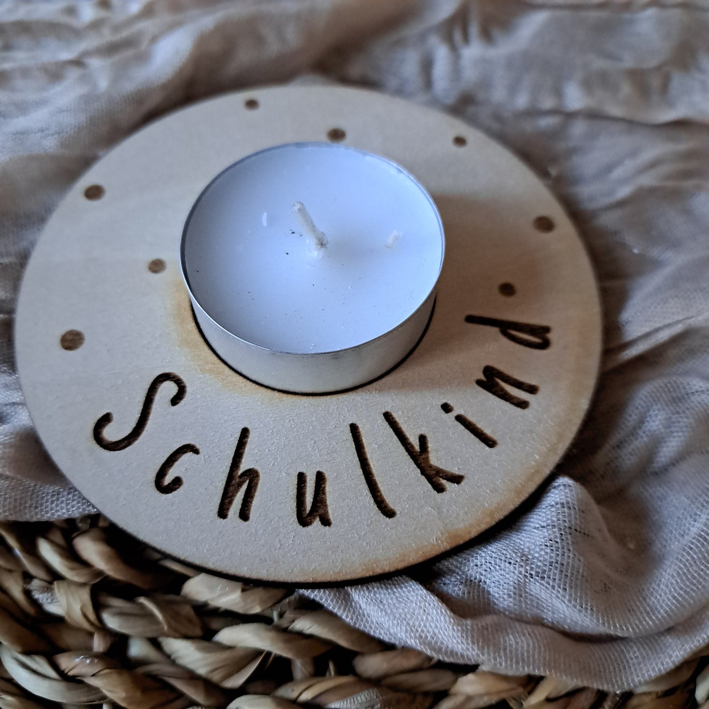 Teelichthalter Schulkind
